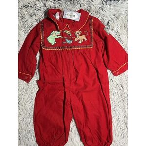 Vintage 90s Disney Store Lion King Outfit Red Baby 3 mos months Vtg New Romper